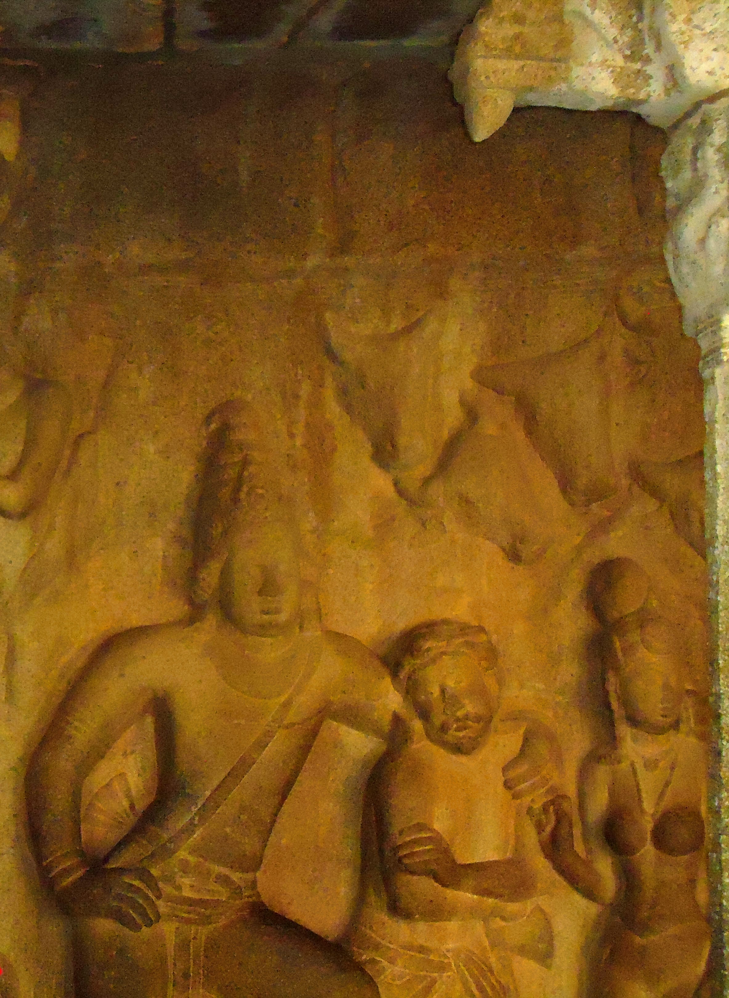 A Rich Cultural Heritage - A picture of Cave Sculptures of Lord Krishna and his friend Kuchela