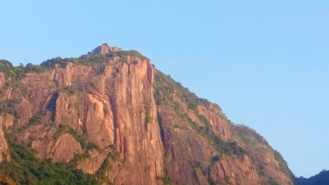 A view of a peak of a mountain