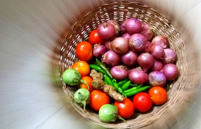 Rounded - A Picture of Vegetables in a Basket