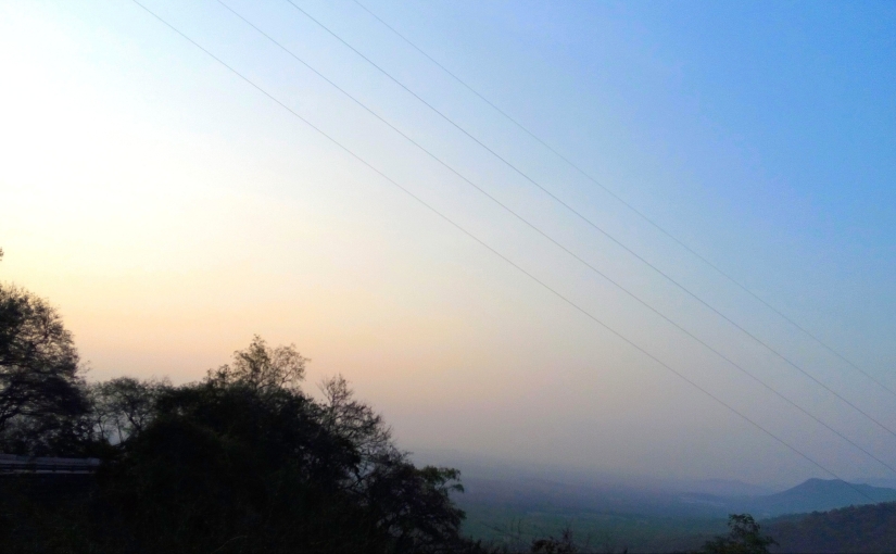 Sky is not the limit! - A view of the sky from a mountain top at dawn